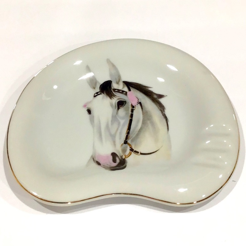 Lipper & Mann Arabian Horse porcelain Ashtray Japan